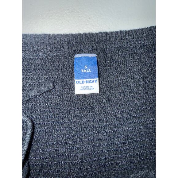 Old Navy Tie Strap Smocked Back Black Linen A-Line Fit & Flare Dress Small Tall - Picture 4 of 8